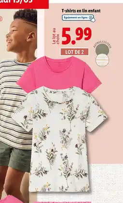 Lidl T-shirts en lin enfant offre