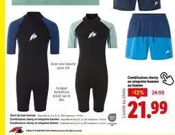 Lidl Combinaison shorty en néoprène homme offre
