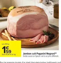 Carrefour Drive Jambon cuit Paganini Negroni offre