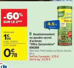 Carrefour Drive KNORR Assaisonnement en poudre secret d'arômes offre