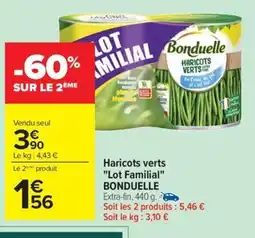Carrefour Drive BONDUELLE Haricots verts Lot Familial offre