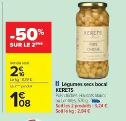 Carrefour Drive KERETS Légumes secs bocal offre