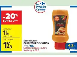 Carrefour Drive CARREFOUR SENSATION Sauce Burger offre