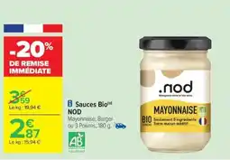 Carrefour Drive NOD Sauces Bio offre