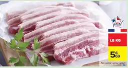 Porc: poitrine tranchée à griller