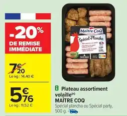 Carrefour Drive MAÎTRE COQ Plateau assortiment volaille offre