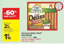 Carrefour Drive ISLA DÉLICE Saucisses Déliss' Halal offre