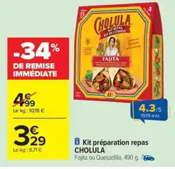 Carrefour Drive CHOLULA Kit préparation repas offre