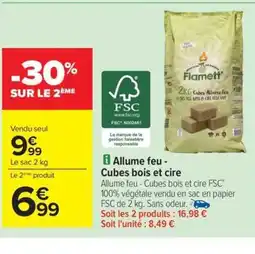 Carrefour Drive Allume feu - Cubes bois et cire offre