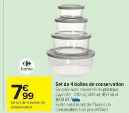 Carrefour Drive Set de 4 boites de conservation offre