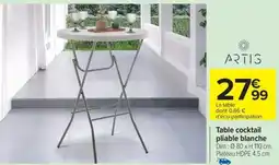 Carrefour Drive Table cocktail pliable blanche offre