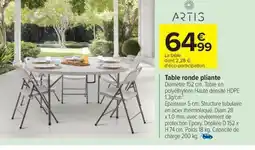 Carrefour Drive Table ronde pliante offre