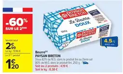 Carrefour Drive PAYSAN BRETON Beurre offre