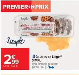 Carrefour Drive SIMPL Gaufres de LiĂšge offre