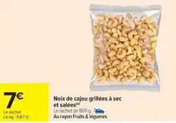 Carrefour Drive Noix de cajou grillées à sec et salées offre