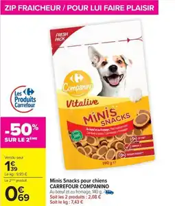 Carrefour Drive CARREFOUR COMPANINO Minis Snacks pour chiens offre