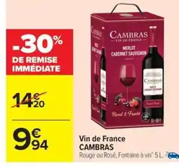 Carrefour Drive CAMBRAS Vin de France offre