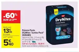 Carrefour Drive HUGGIES Pyjama Pants DryNites Jumbo Pack offre