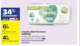 Carrefour Drive PAMPERS Lingettes Bébé Harmonie offre