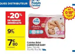 Carrefour Drive CARREFOUR BABY Culottes Bébé offre