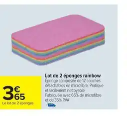 Carrefour Drive Lot de 2 éponges rainbow offre