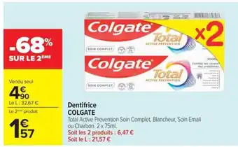 Carrefour Drive COLGATE Dentifrice offre