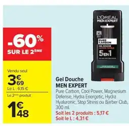 Carrefour Drive MEN EXPERT Gel Douche offre