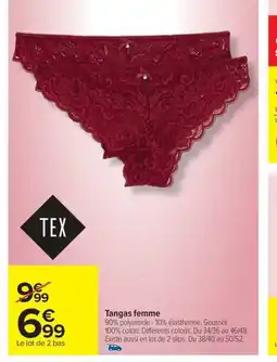 Carrefour Drive Tangas femme offre