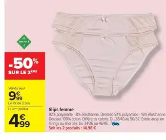 Carrefour Drive Slips femme offre