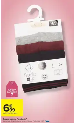 Carrefour Drive Boxers homme tex basic offre