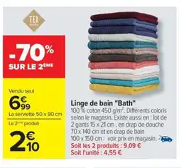 Carrefour Drive Linge de bain Bath offre