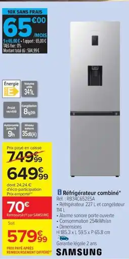 Carrefour Drive SAMSUNG Réfrigérateur combiné offre