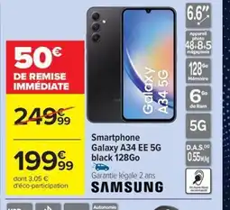 Carrefour Drive SAMSUNG Smartphone Galaxy A34 EE 5G black 128Go offre