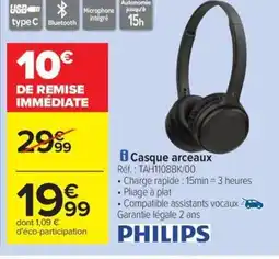 Carrefour Drive PHILIPS Casque arceaux offre