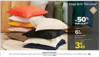 Carrefour Drive Linge de lit Uni coton offre