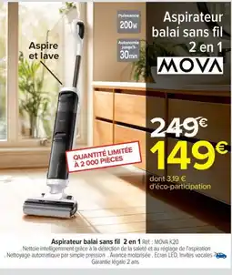 Carrefour Drive Aspirateur balai sans fil 2 en 1 offre