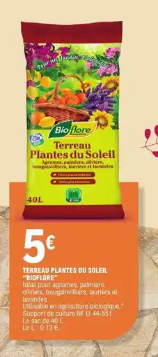 E.Leclerc TERREAU PLANTES DU SOLEIL BIOFLORE offre