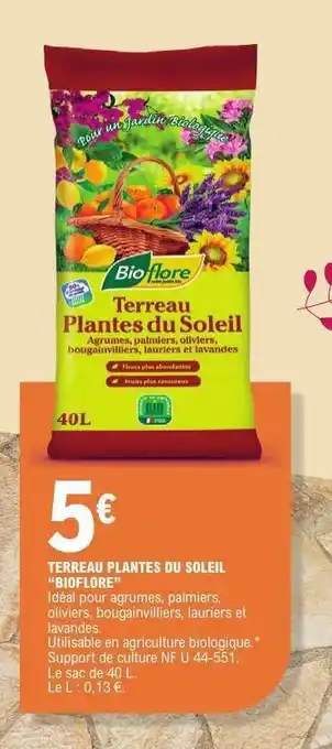 E.Leclerc TERREAU PLANTES DU SOLEIL BIOFLORE offre