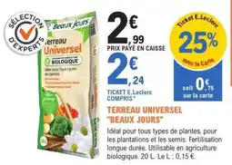 E.Leclerc TERREAU UNIVERSEL 'BEAUX JOURS' offre