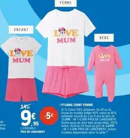 E.Leclerc PYJAMA COURT FEMME offre