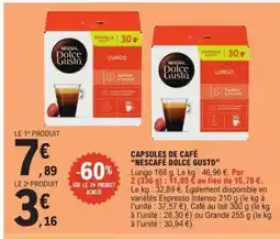 E.Leclerc CAPSULES DE CAFÉ NESCAFÉ DOLCE GUSTO offre