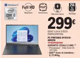 E.Leclerc PC PORTABLE N151310-8GR256 offre