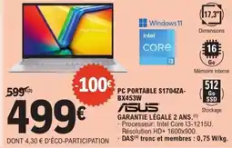 E.Leclerc PC PORTABLE S1704ZA-BX453W offre