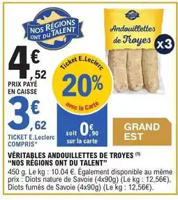 E.Leclerc Véritables andouillettes de Troyes offre