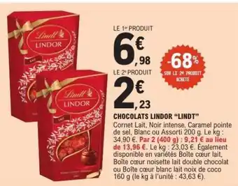E.Leclerc CHOCOLATS LINDOR “LINDT” offre