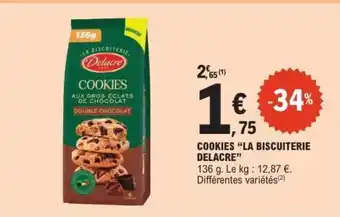 E.Leclerc COOKIES “LA BISCUITERIE DELACRE” offre