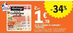 E.Leclerc LOT DE 2 TERRINES DE CAMPAGNE MADRANGE offre