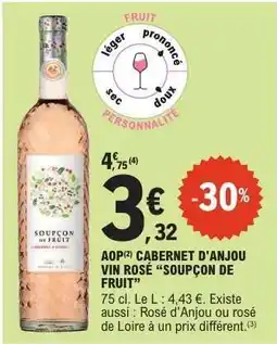 E.Leclerc AOP CABERNET D'ANJOU VIN ROSÉ “SOUÇON DE FRUIT” offre