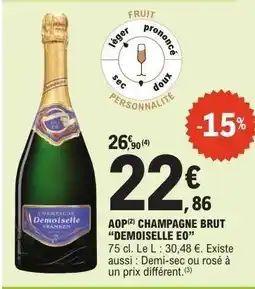E.Leclerc AOP* Champagne Brut 'Demoiselle EO' offre