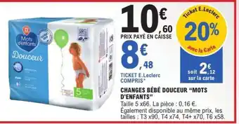 E.Leclerc Changes Bébé Douceur 'Mots d'Enfants' offre